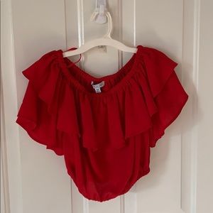She + Sky red crop blouse size M